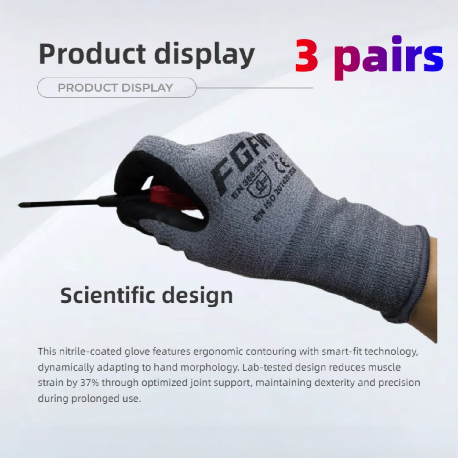 3 pares de luvas de trabalho d - Nitrile Mechanic Glove avaliação e preço