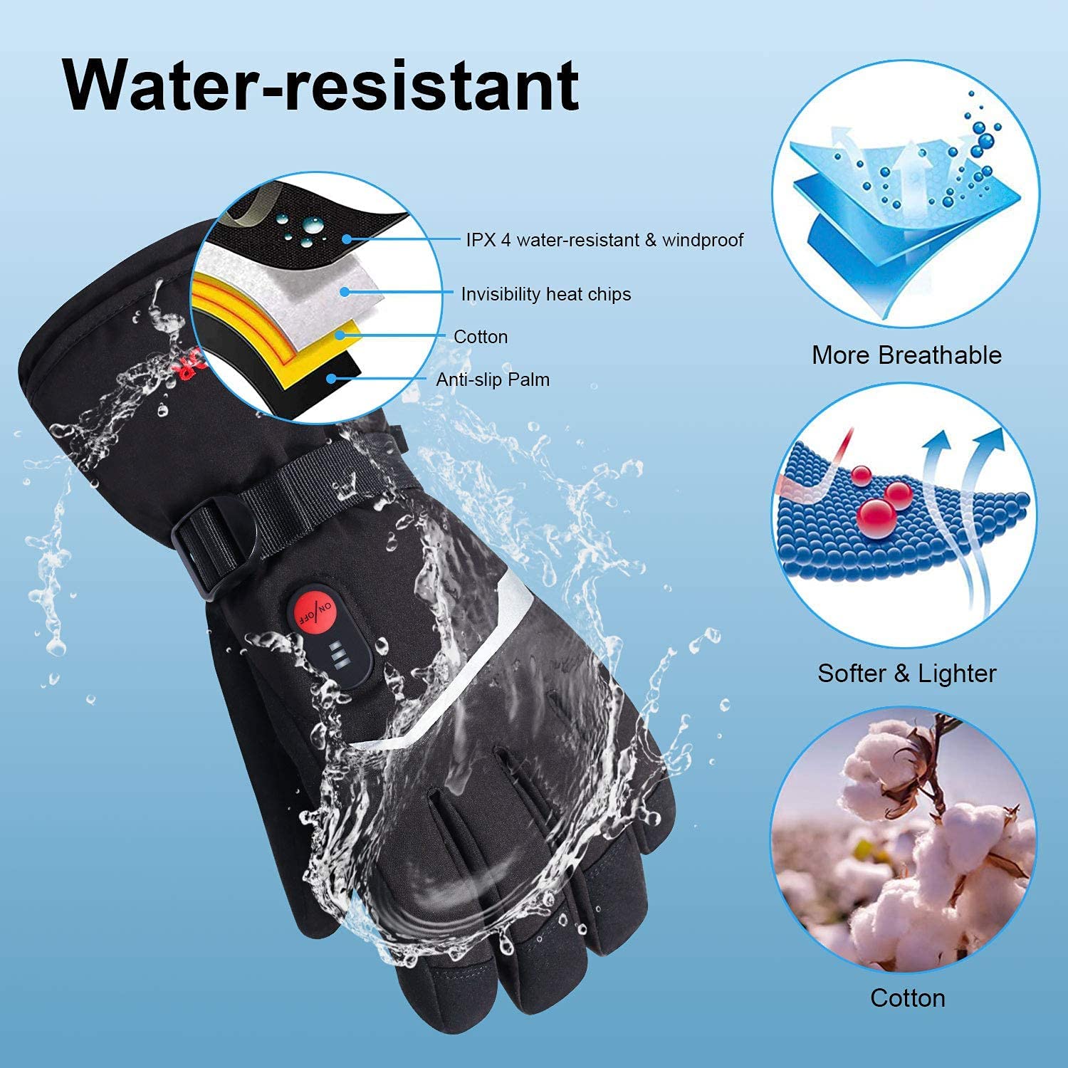 Snow cerf inverno luvas aqueci - Ski Glove Waterproof avaliação e preço